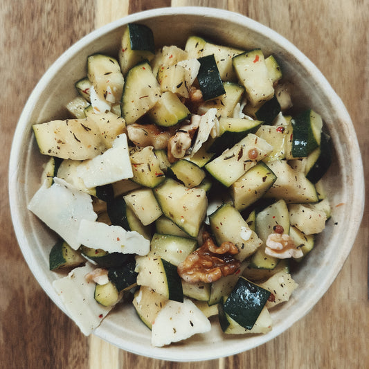 SALADE DE COURGETTES AU PARMESAN