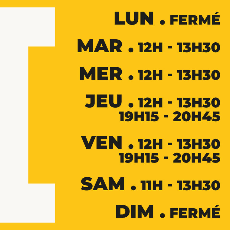 Horaires d'ouverture du buffet à volonté GASPARD à Tours : midi du mardi au vendredi, soir jeudi et vendredi, brunch le samedi